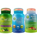 Equilibrio ormonale & Digestive Health Trio – DIM 200mg con BioPerine® & Cruciferous Veggies + Probiotico 3-in-1 con Prebiotici ed Enzimi + Multivitaminici Alimentari Interi con Ferro – Vegan Wellness Support