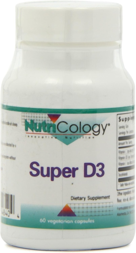 Nutrizione Super D3 Integratore alimentare - Supporto Bone & Immune, Cholecalciferol con C & E, Capsule Vegetariani, Gluten Free - 60 Conte