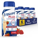 Assicurare Plus Strawberry Nutrition Shake | Meal Sostituzione Shake | Pronto per bere | 16g Protein e 27 Vitamine e Minerali | 8 fl oz - 6 Pack