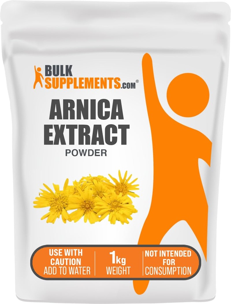 BulkSupplements.com Polvere di estratto di Arnica - Supplemento di erbe, dai fiori di Arnica essiccati, Serve Vary per uso, 1kg (2.2 lbs) (Pack of 1)
