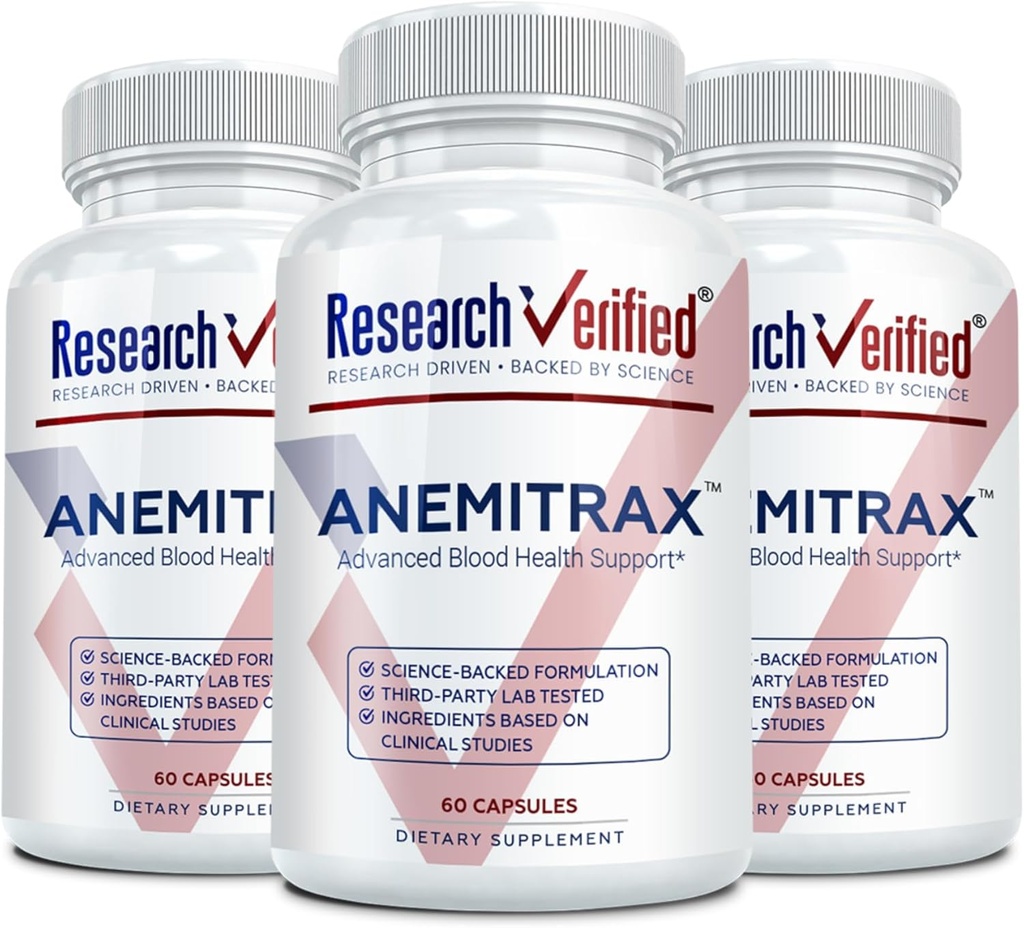 Ricerca Verificato Anemia Supporto - Ferro da stiro, Regolare Emoglobina, Migliorare l'energia - Ferro, Vitamina C, Vitamina A, B12, Folate, BioPerine - 180 capsule - Vegan