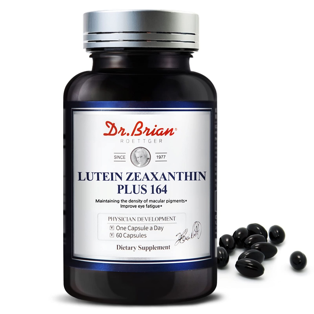 Dr. Brian Lutein e Zeaxanthin Integratori, Vitamine degli occhi Integratori di degenerazione maculare Non OGM, Gluten Free per Occhi Secchi Vision Health, 60 capsule