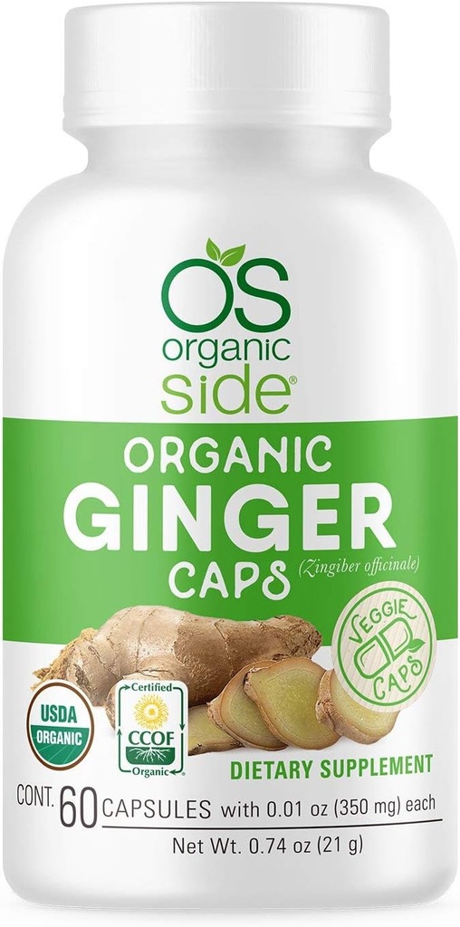 | Organic Ginger Capsule | Digestive Health Support | USDA Certified Organic, Non-GMO, Vegan | 60 Easy-to-Swallow Capsule per il benessere naturale