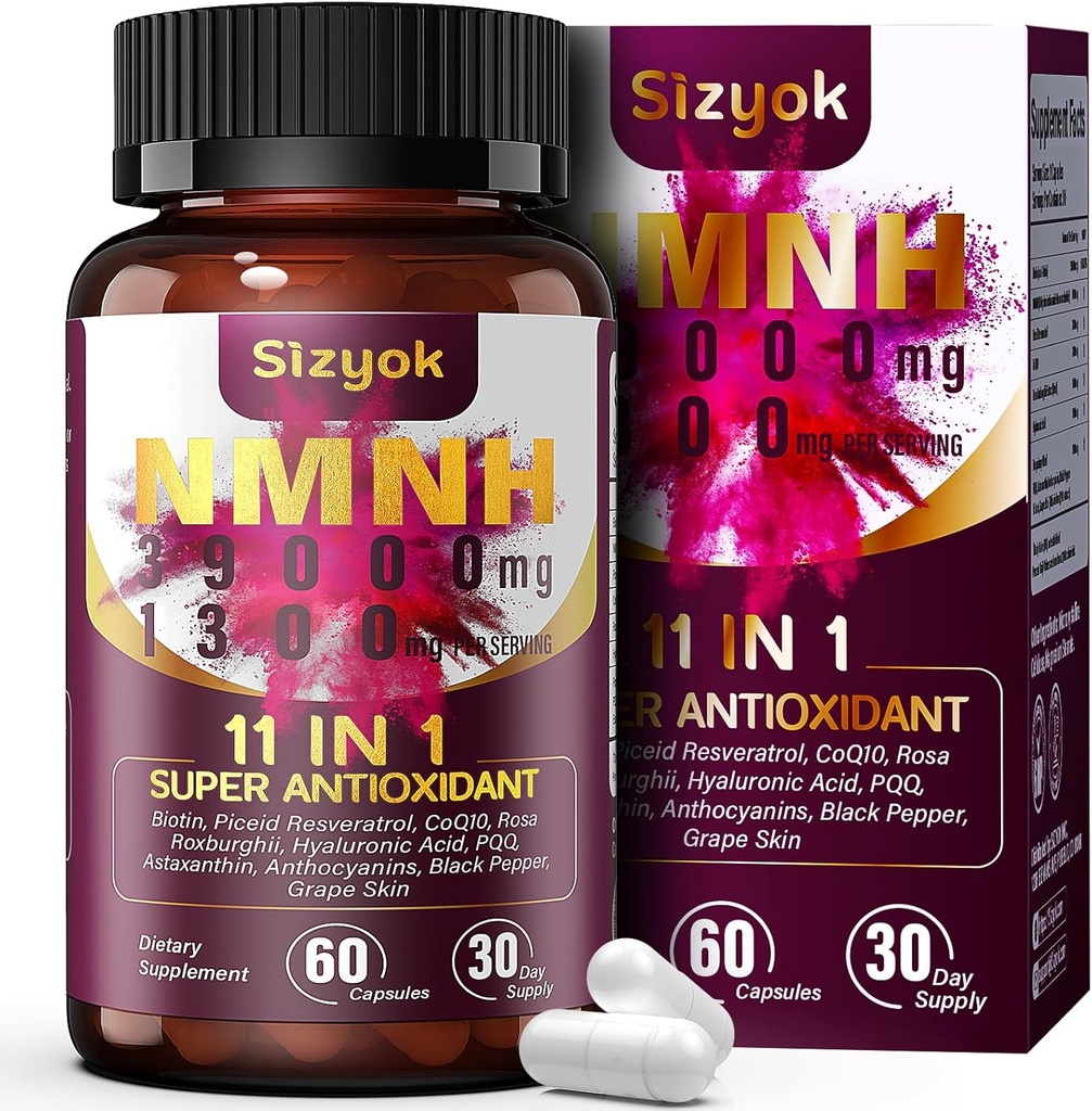 NMNH Supplemento (Dihydronicotinamide Mononucleotide) 600mg - Boost NAD con Resveratrolo, 123456789