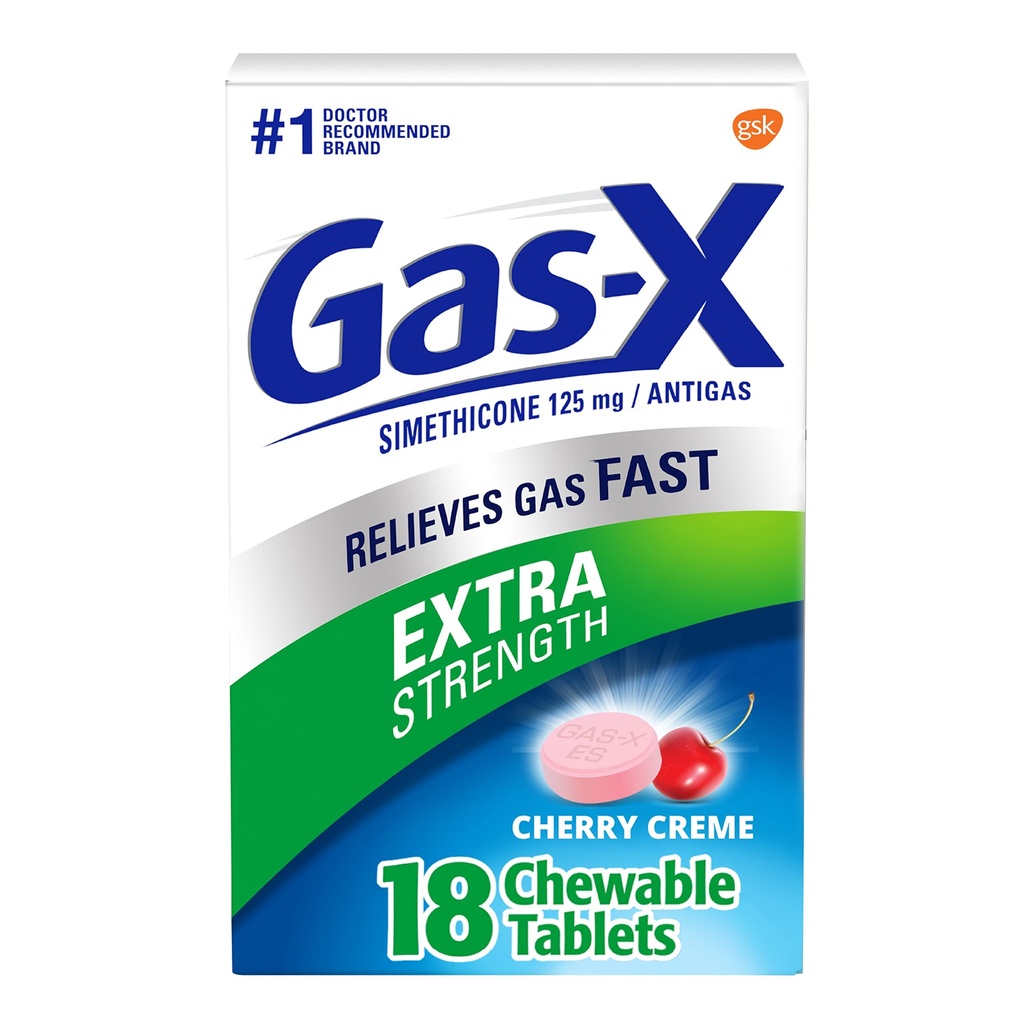 Dulcolax Overnight Relief Laxative Tablets, Bisacodyl 5 mg, 50 Count & Gas-X Extra Strength Compresse Gas Relief, Simethicone 125 mg, Cherry Flavor - 18 Count Bundle