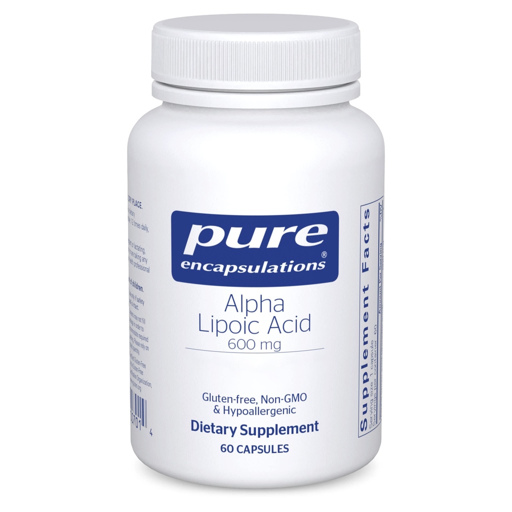 Acido lipoico alfa 600 mg - ALA Supplemento per il supporto del fegato, antiossidanti, salute del nervo, salute cardiovascolare e supporto del carboidrati - Acido lipoico alfa Premium - 60 capsule
