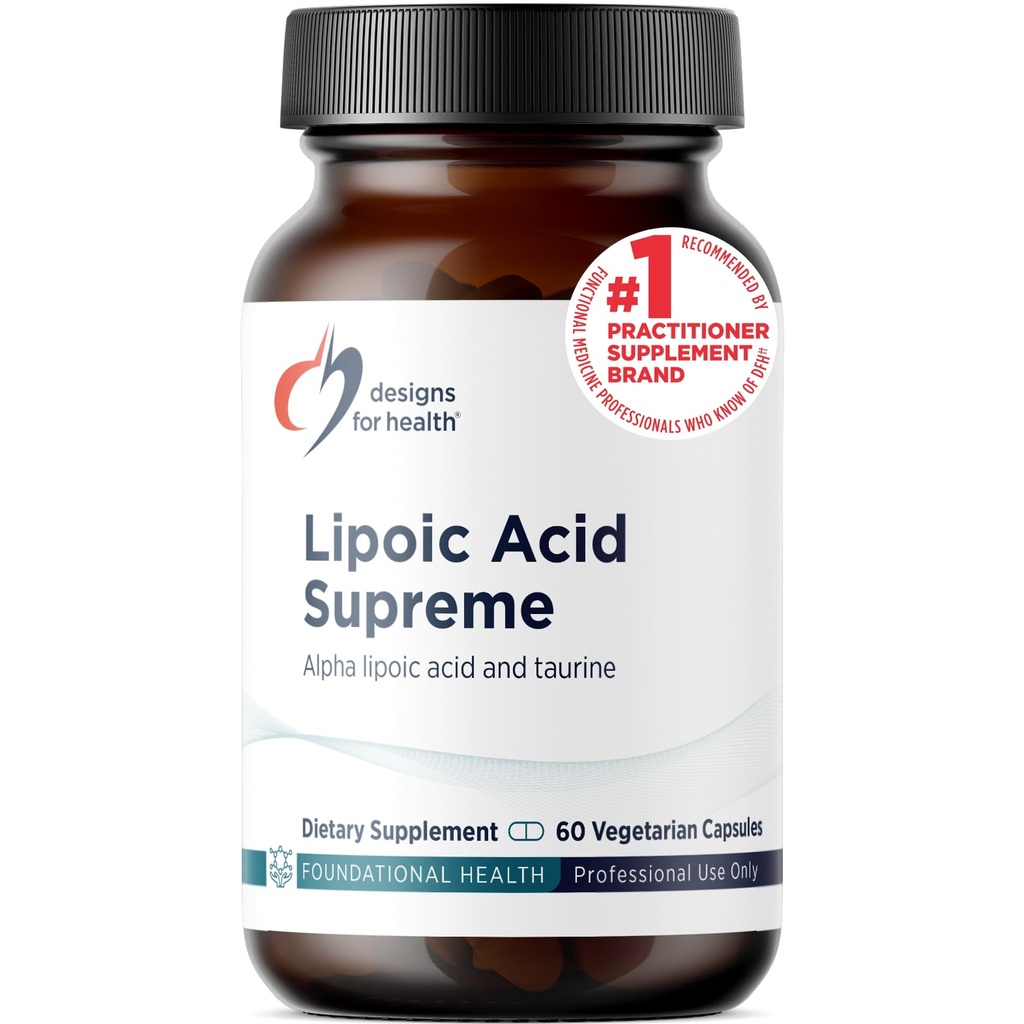 Progetti per l'acido lipoico della salute Supreme - 300mg acido lipoico alfa con Taurina - Vegan, supplemento ALA non OGM (60 capsule)