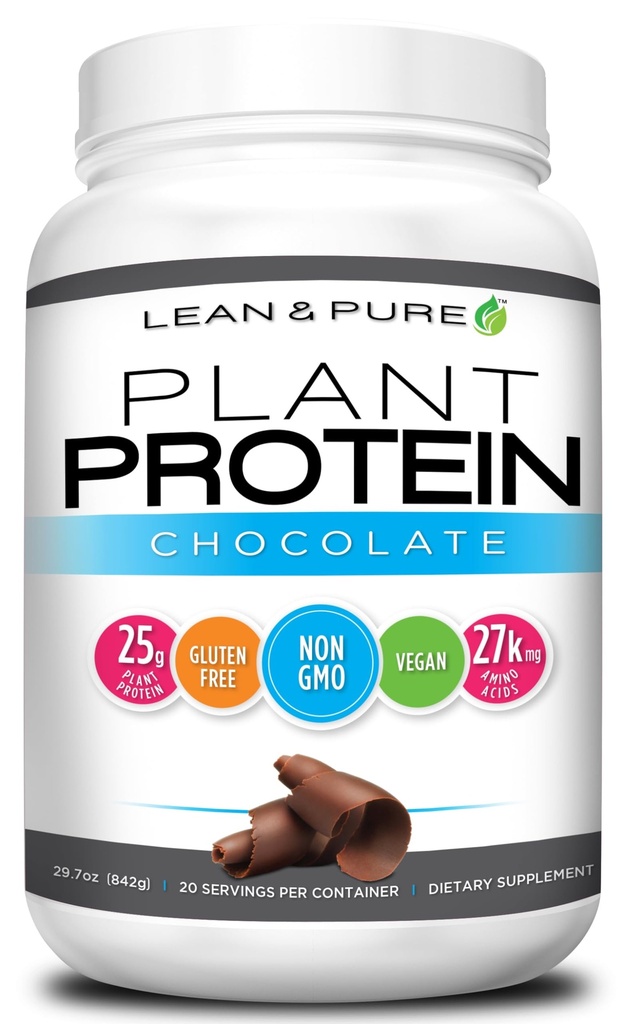 Lean & Pure Plant Protein, 25g di Protein, Non OGM, Vegan, Gluten Free. Carbo basso, 842g, Cioccolato