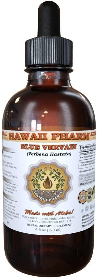 Estratto di liquido di verbena blu, Vervain blu organico (Verbena Hastata) tintura 4 oz