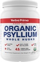 Yerba Prima Organic Psyllium Whole Husks Colon Cleanser - 20 oz - Natural Daily Dietary Fiber Supplement 20oz, Colon Cleanser, Regolarità & Detox Cleansing Support, Gluten Free, Non OGM, Vegan
