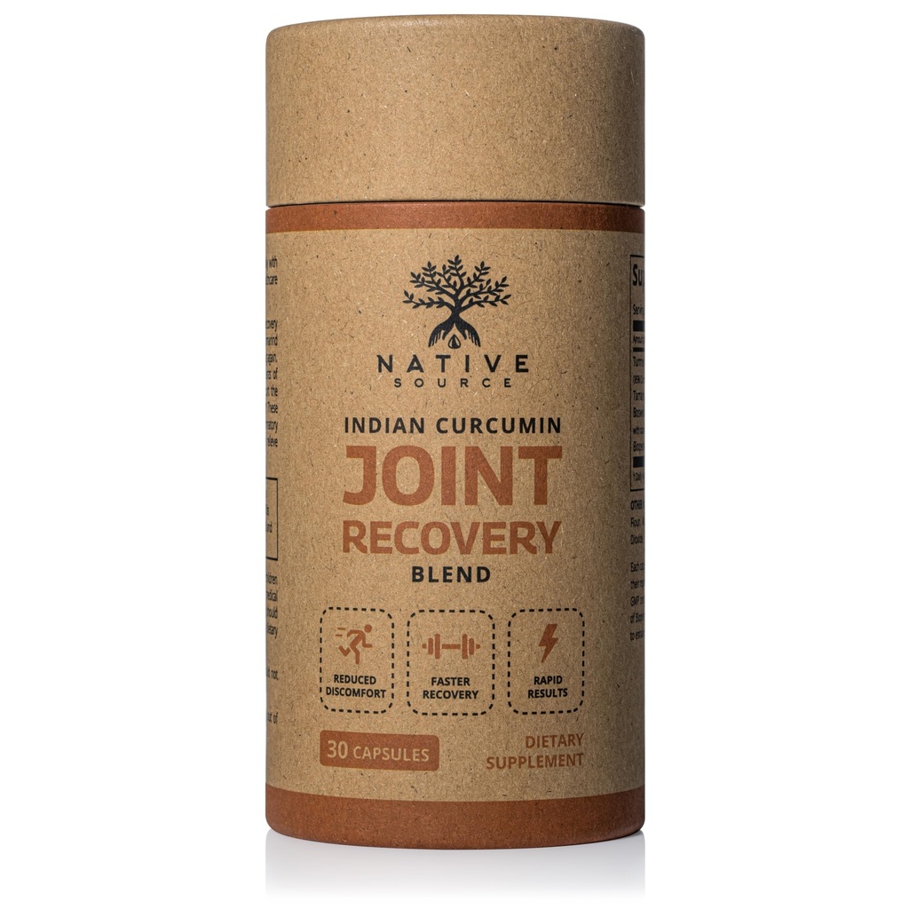 Curcumina indiana: Joint Recovery | Turmeric, Tamarind Seeds, Boswellia and Black Pepper Extracts | Bottiglia BPA-Free biodegradabile | 30 capsule | MAHA | Integratore alimentare