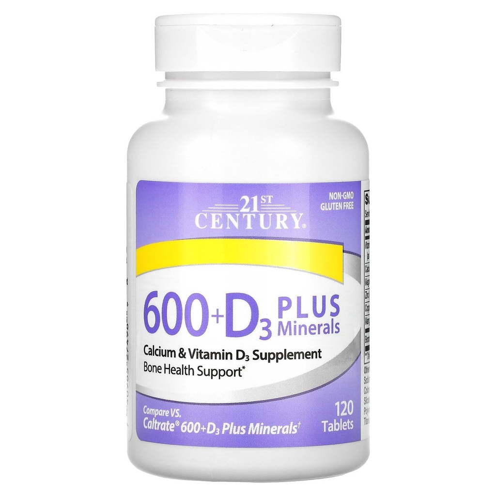 21st Century Calcium 600 Plus D più minerali Caplets, 120Count (27498)