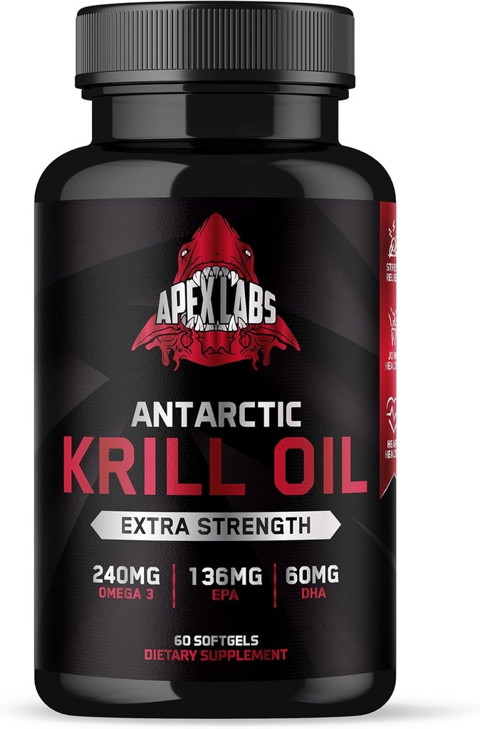 Antartico Krill olio 1000 mg con Omega-3s EPA, DHA, Astaxantina e Phospholipids 60 Softgels