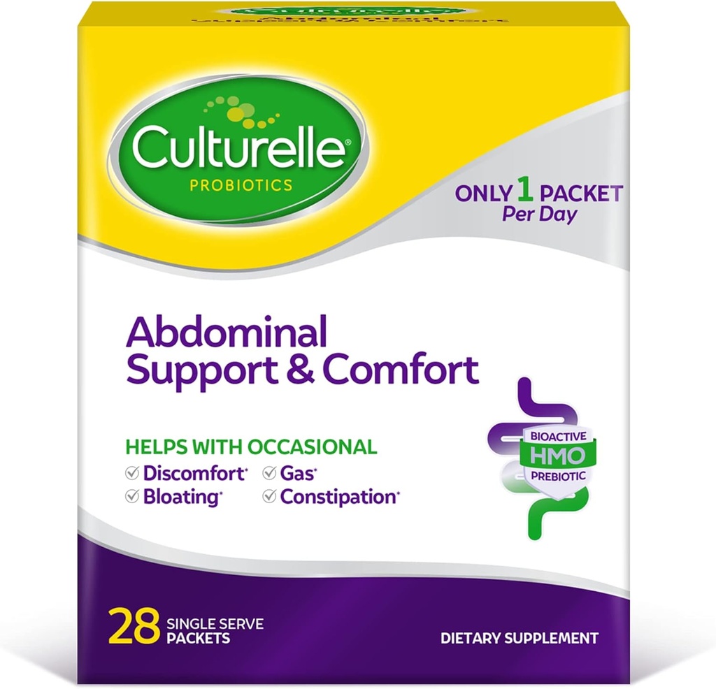 Culturelle Abdominal Support & Comfort, Approccio Proattivo Quotidiano per Promuovere la Salute Gut*, Aiuta con occasionali questioni addominali, Bloating e Gas – 28 Conteggio(Pack of 1)
