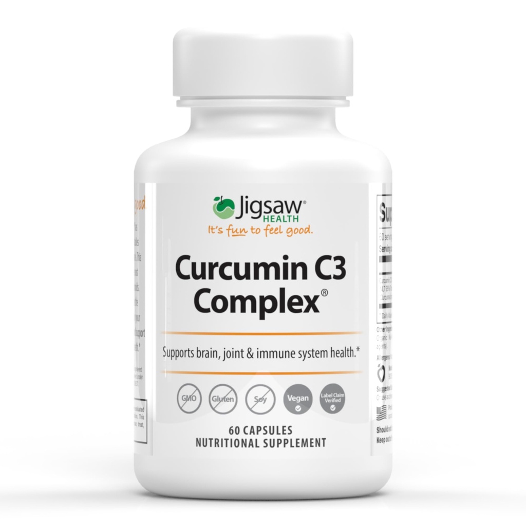 Jigsaw Health Curcumin C3 Complex | capsule curcumina Supporto antiossidante | 60 capsule | 60 porzioni