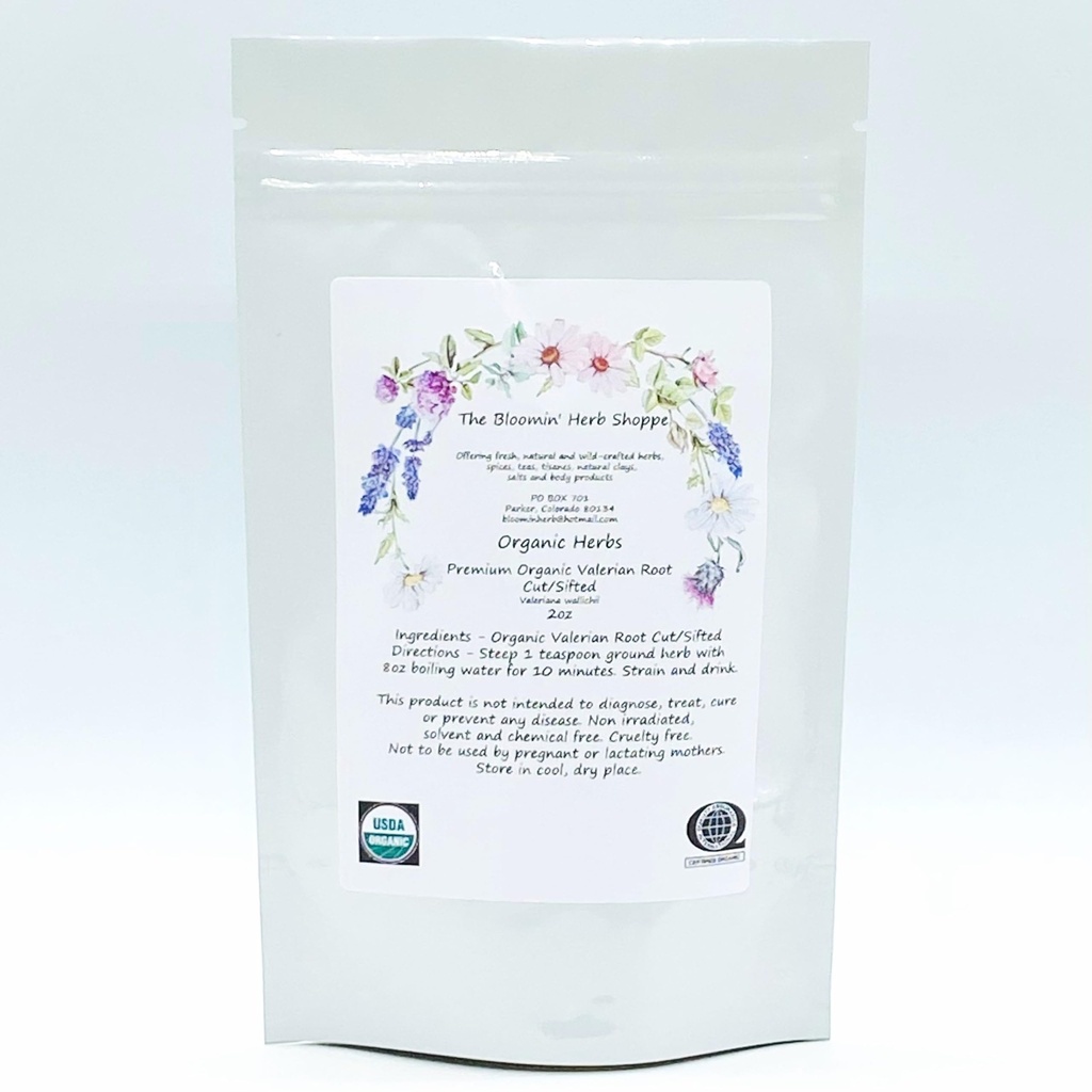 Organico Premium Valerian Root Cut Sifted 2oz The Bloomin Herb Shoppe Valeriana wallichii Fresh Potent Tea Tincture