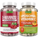 Ultimate Urinary Tract Health Bundle – D Mannose e Vitamina Liposomal C, con Mirtillo, Ascorbyl Palmitate, Formula di assorbimento potenziato, Detox, Integratore alimentare, Supporto della vescica