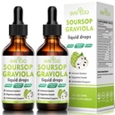 2 Confezione Soursop Graviola Liquid Drops - 2000mg Pure Soursop Extract Blended with 300mg Sea Moss & 100mg Elderberry - Potente supporto cellulare, Antioxidant-Rich, Immune-Boosting - 4 Fl Oz (120ml) Bottiglia