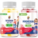 Vitamina D3 K2 Gummies 5000 IU - Immune & Bone Suppor & Magnesium Gummies per bambini e adulti - 500mg