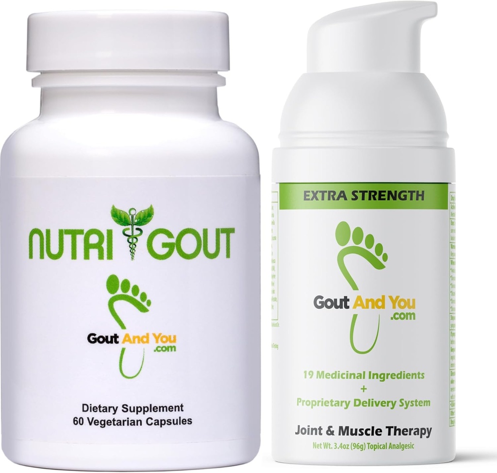 NutriGout Acido Urico Supplemento e Extra Forza Joint Discomfort Relief Crema Topical