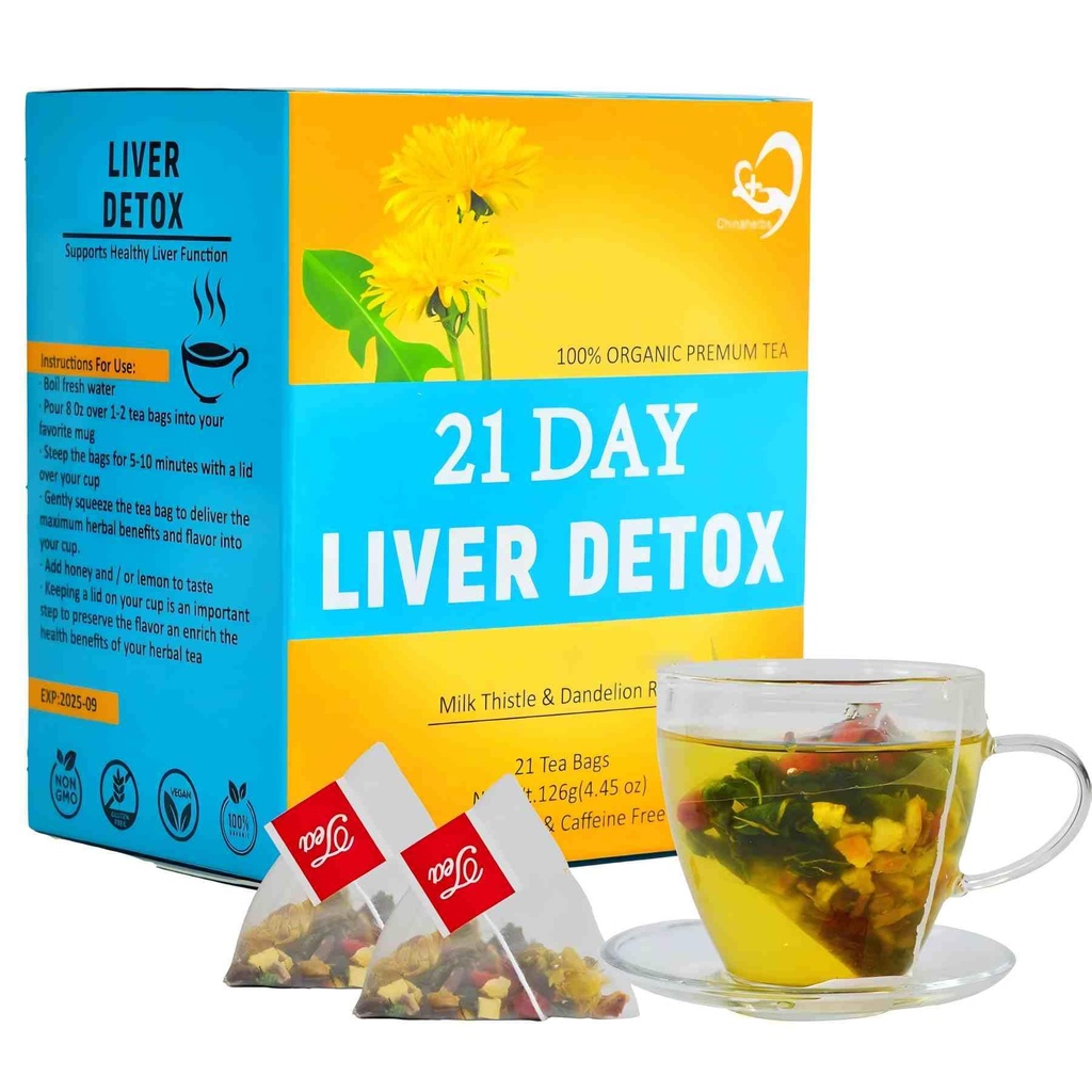 Aromlife 21 giorno Latte Thistle Liver Detox Tea, per la pulizia del fegato e la cura del supporto, Latte Thistle Tea con alto contenuto di latte Thistle Liver Detox di latte Thistle Seed e radice di liquirizia