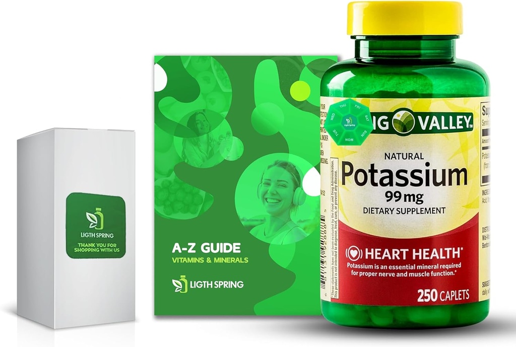 Potassio 99 mg, 250 Caplets Bundle con Vitamine Esclusive & Minerali A a Z - Guida migliore della luce &amp; della luce