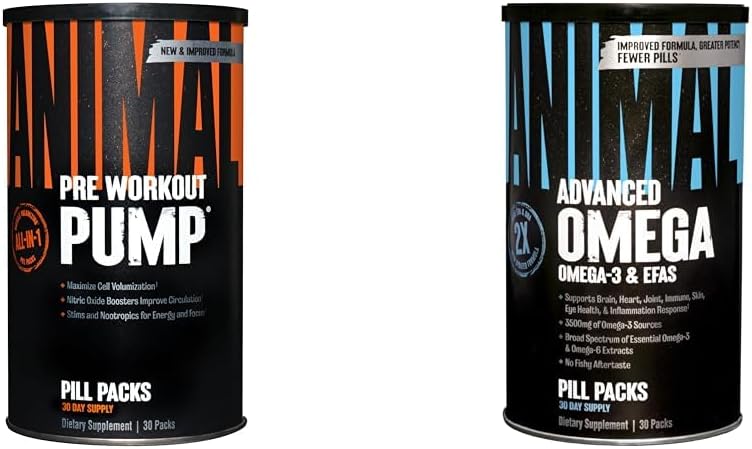 Pompa animale Preworkout 30 Conte Omega 3-6 30 Day Pack
