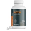 Bronson Biotin 5000 MCG Supporta capelli sani, pelle e produzione di energia - High Potency Beauty Support - Non OGM, 360 compresse vegetariane