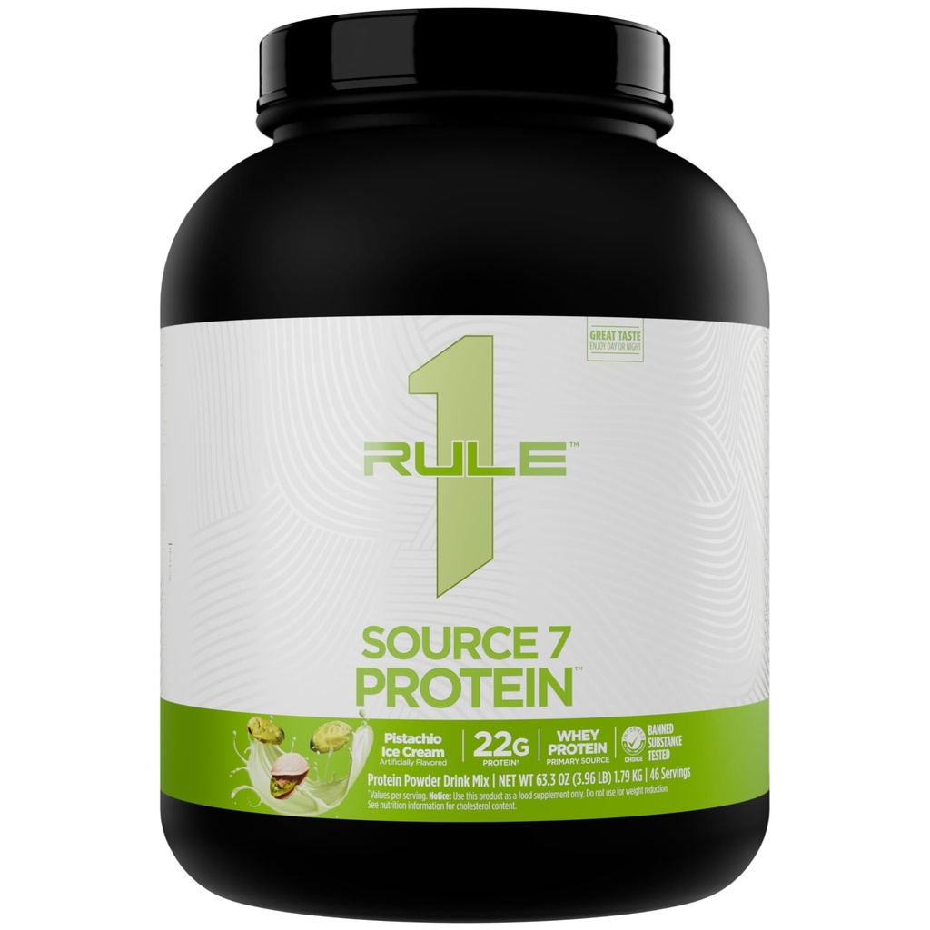 Regola 1 Fonte 7 Proteine – Decadent Flavor, Velvety Smooth Texture, 22g Anytime Protein e 10g Naturally Occurring EAAs Per Serving da 7 Premium Sources (4 Pounds*, Pistachio Ice Cream)