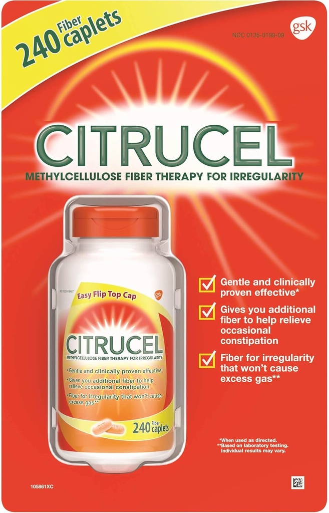 Citrucel Fibra Terapia per Regolarità 500 Mg, 240 Capelli