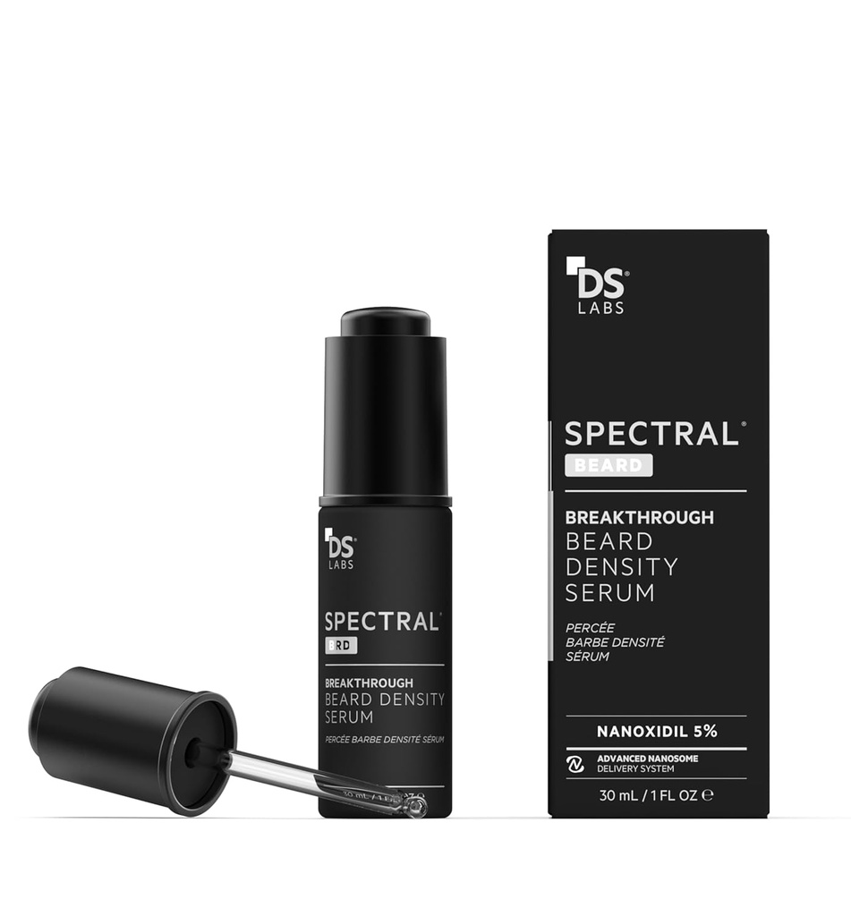 DS Labs Spectral.BRD Cuscinetto Condizionamento Siero, 30mL - Supporta Thicker, Fuller, Guardando capelli facciali, Con Nanoxidil, Biotin, Niacinamide, Olio di ricino & Acido ialuronico, Non-Greasy, Paraben Free