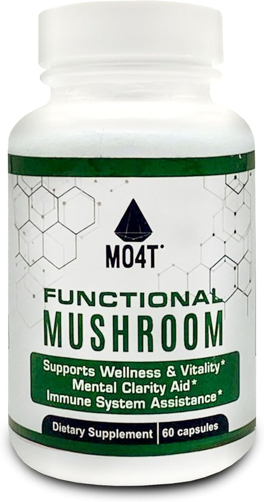 Funzionale Mushroom Shiitake, Lions Mane, Maitake, Chaga- Vitality, Clarity & Immune Assistance - 60 capsule