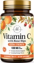 Integratore di vitamina C 1000mg - Resistenza extra con le palpebre di rosa Bioflavonoidi - Pillole Chewable di vitamina C senza zucchero, Vit C della natura per il supporto immunitario e la protezione antiossidante - 60 compresse da masticare