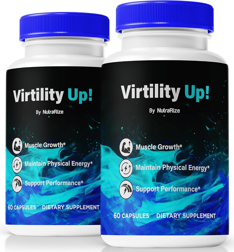 (2 Pack) Virtility Up Pills, Virtility ufficialeUp per gli uomini, Supporta l'energia, la stamina e le prestazioni, Tutto il supporto naturale per il benessere generale, Maschio capsule Review, Formula Premium (120 capsule)
