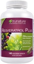 TruNature Resveratrolo Plus, 250 Milligram Standardized Trans-Resveratrolo 140 capsule vegetariane