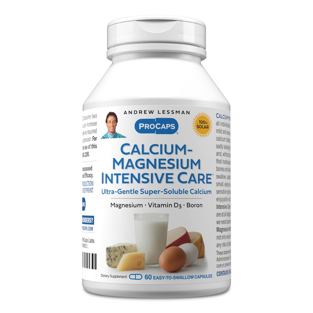 ANDREW LESSMAN Calcium Magnesium Intensive Care 60 capsule - Bone e Skeleton Health Essentials. Facile da ingoiare capsule, Super Soluble Fine Powder. Gentle to Even The Most Sensitive Stomachs