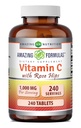 Incredibile formula vitamina C con Rose HIPS Supplemento | 1000 Mg | 240 compresse | Non-GMO | Gluten-Free | Made in USA