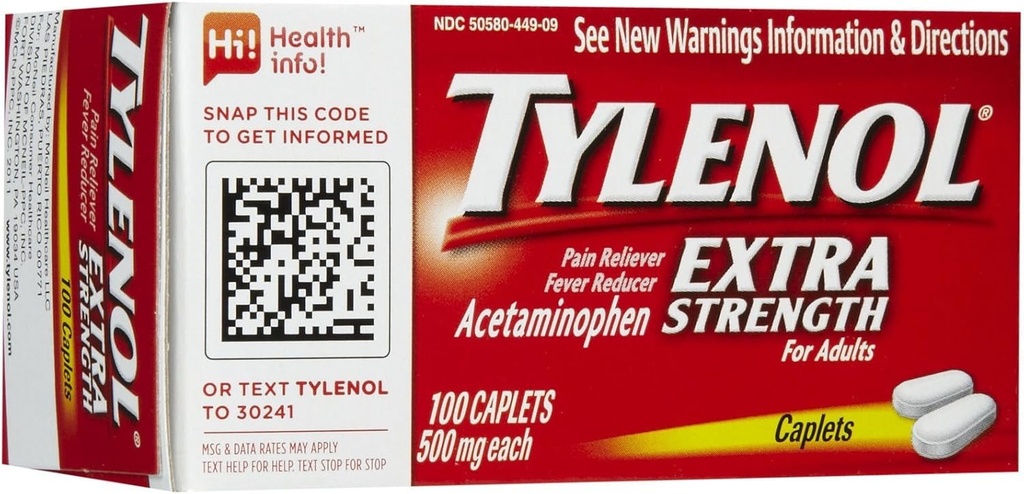 Tylenol Pain Reliever & Fever Riduttore Caplets-100 Contatore
