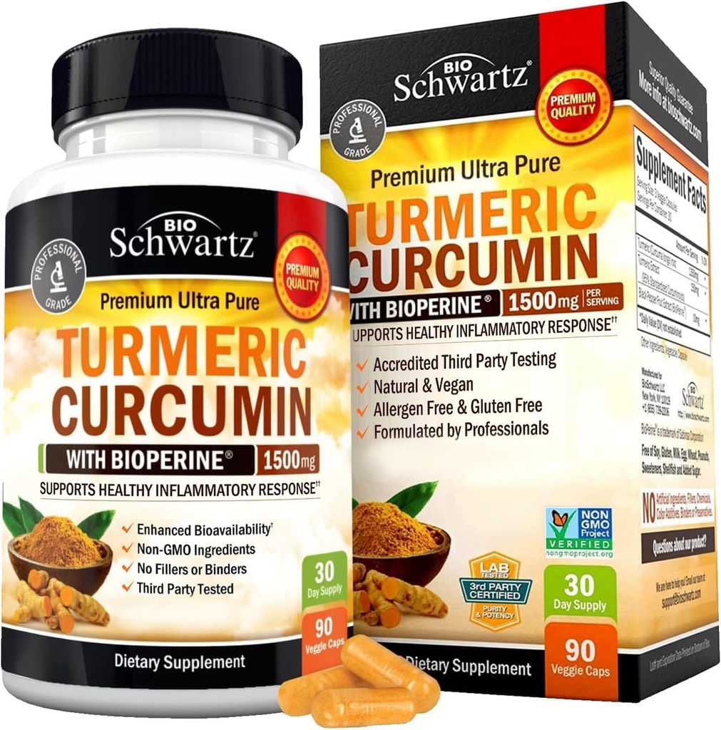 BioSchwartz Curcumina currica 1500 e Sambucus Elderberry con zinco e vitamina C
