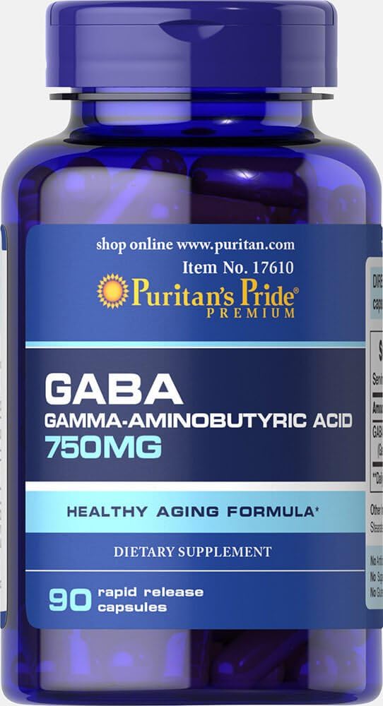 Puritans Pride Gaba Gamma Aminobutirrico Acid 750 Mg Capsule, 90 Conte