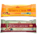 Infinity Greens Bundle, 1 Box Green Superfood Bar (12 Pack), 1 Box Organic Vitamin C Snack Bar (12 Pack)