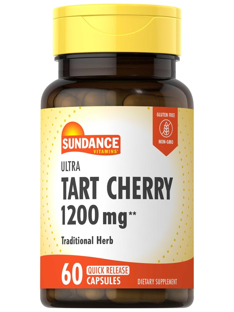 Sundance Tart Cherry Capsule 1200mg | 60 Count | Herb tradizionale | Non OGM e Gluten Free Suplement