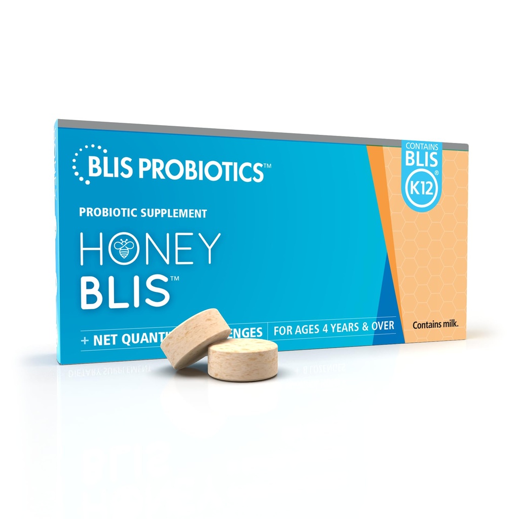 BLIS HoneyBlis Oral Probiotic Thro Lozenges - Manuka Honey, K12, Supporto immunitario - 16 Lozenges