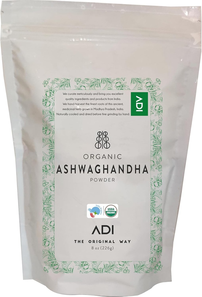 Polvere di Ashwagandha biologica certificata ADI USDA - 8oz