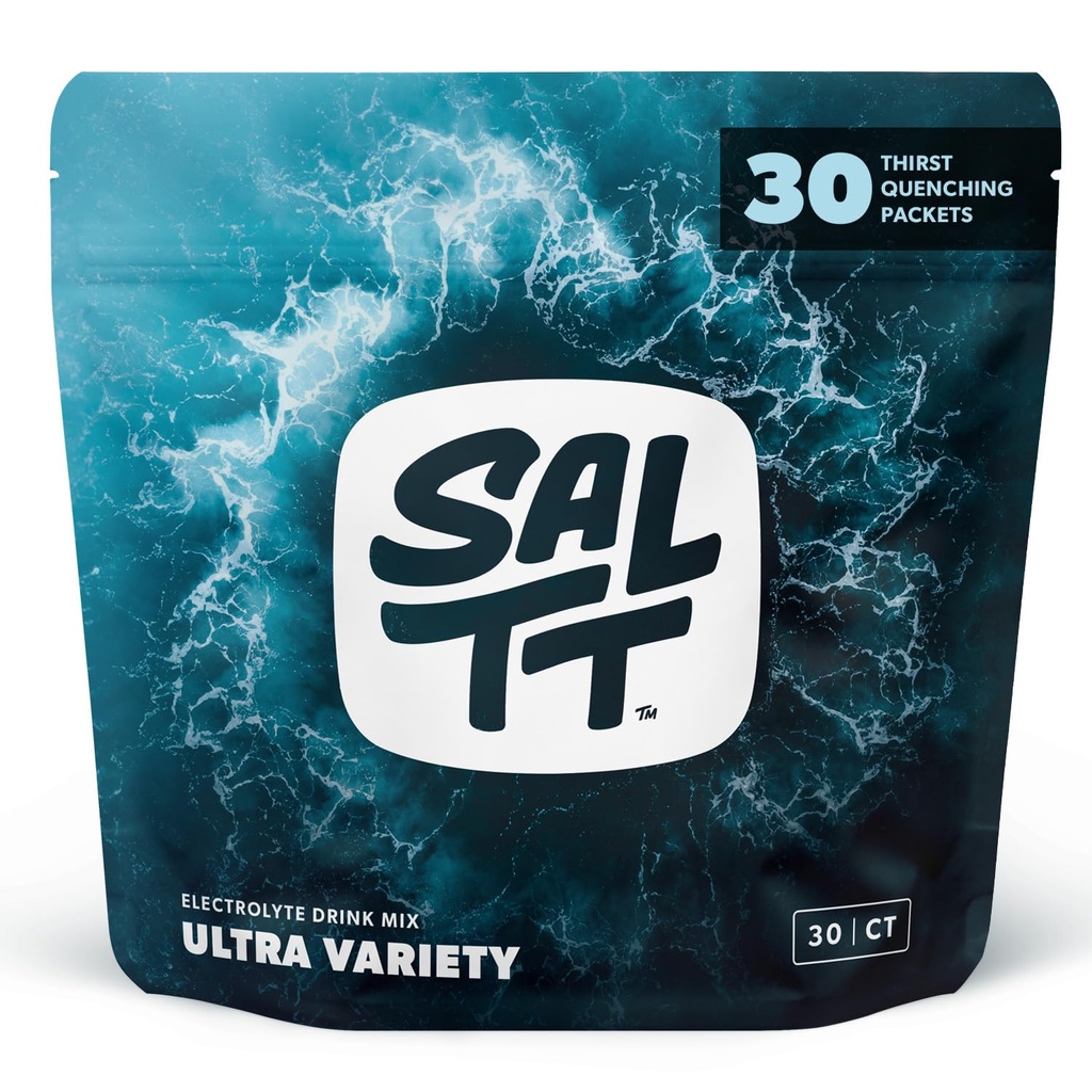 SALTT Electrolytes Powder Packets, Ultra Variety Pack (30 Packets) - Magnesio, Potassio, Sodio, Minerali Trace - Vegan, Sugar Free, Gluten Free - Viaggi Essentials - Made in USA