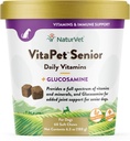 NaturVet VitaPet Senior Daily Vitamins Plus Glucosamine for Dogs, 60 ct Soft Chews, Made in the USA with Globally Source Ingredients