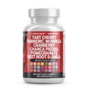 Estratto di chicco di ciliegia di Tart Clean Nutraceuticals con Turmeric Moringa Cranberry Chanca Piedra Celery Quercetin ACV Melograno L Selenometionina - Livelli Urici - 120 Ct