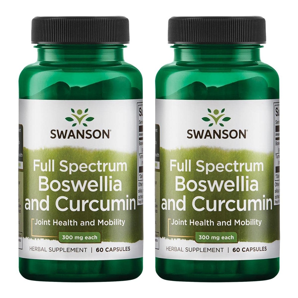 Swanson Full Spectrum Boswellia & Curcumin Natural Wellness Formula - (60 capsule) (2 Confezione)