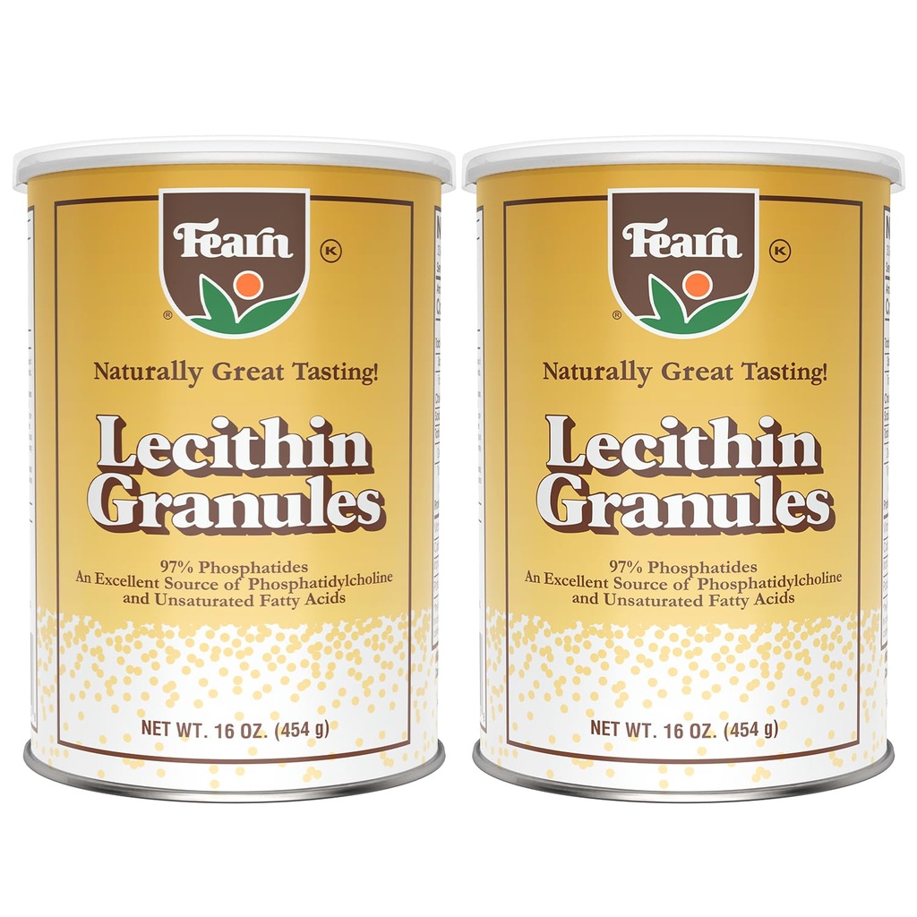 Fearn Natural Foods Soy Lecithin Granules – Emulsionante grasso con Nutrienti essenziali per la salute, migliora la Texture di torte, pane & DIY Gummies, 16 Oz (Pack of 2)