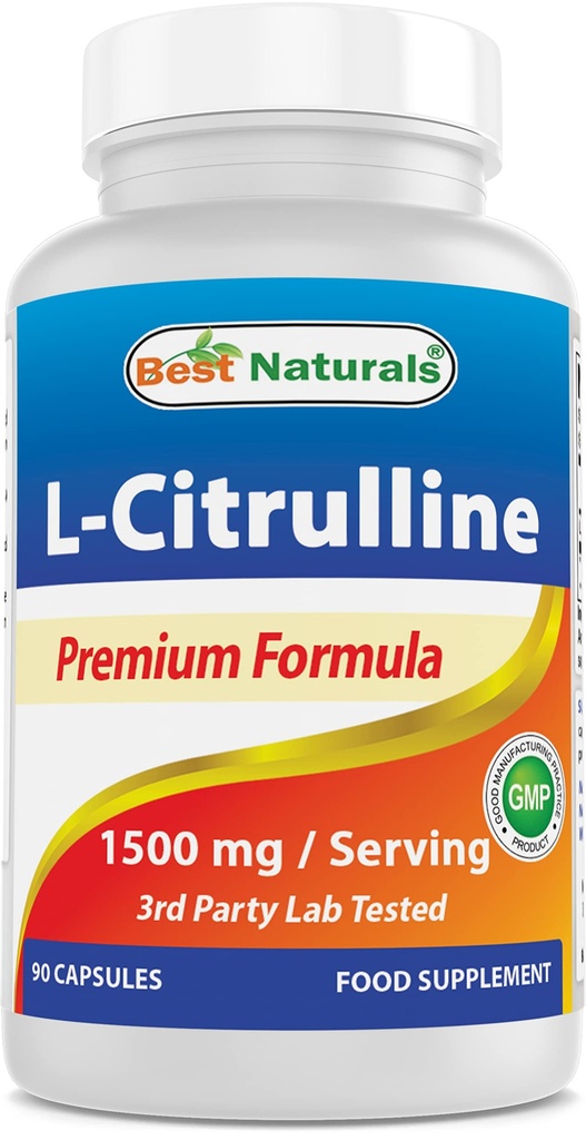 Best Naturals L-Citrulline Capsule - 1500mg/Serving - Non-GMO - Gluten Free - 90 Capsule (90 Conta (Pack of 1))